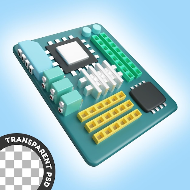 Motherboard 3D Illustration Icon