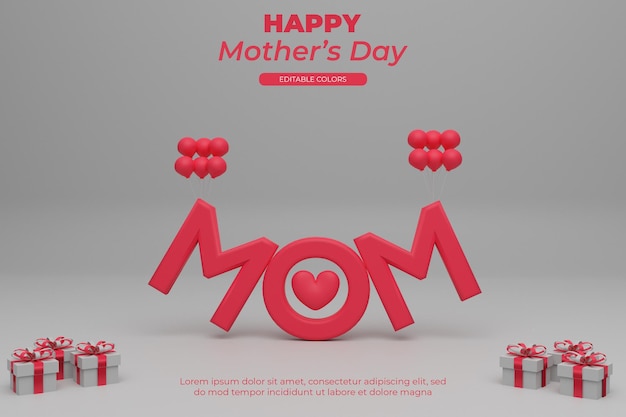 mothers day 3d rendering