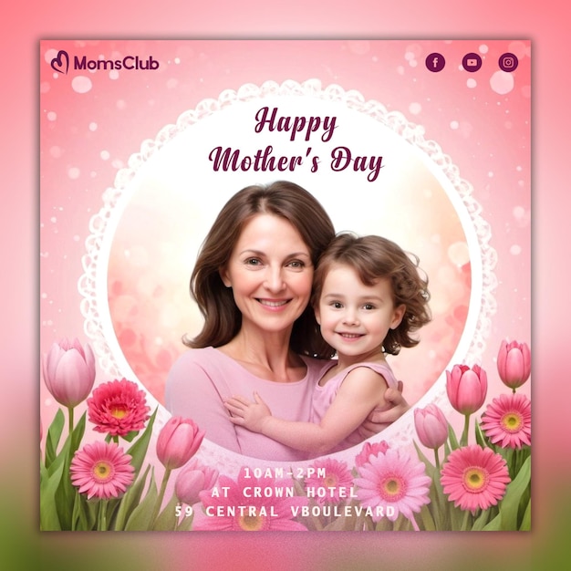 Mothers day celebration poster template