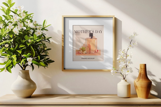 Mothers day celebration with frame