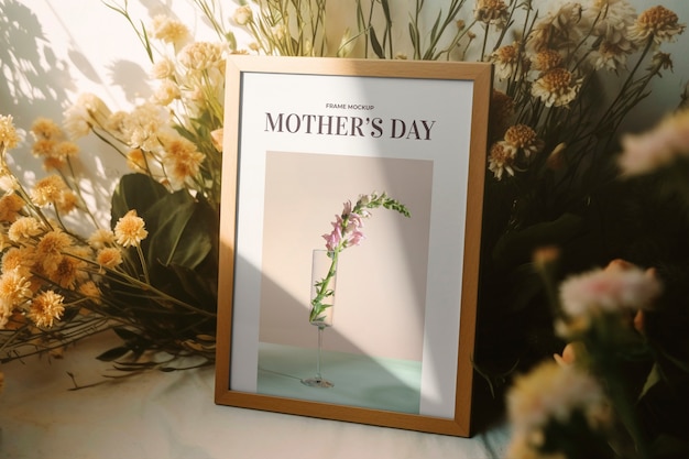 Mothers day celebration with frame