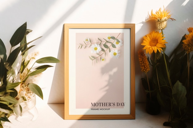 Mothers day celebration with frame