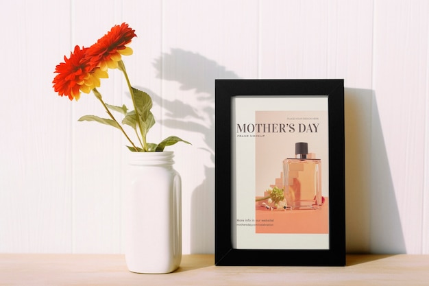 Mothers day celebration with frame