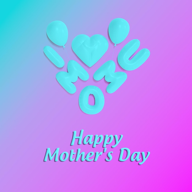 PSD mothers day graphics 3d letter