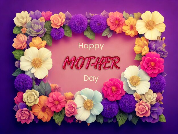 Mothers Day greeting card design with floral flower