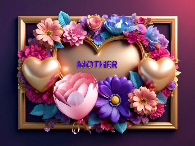 Mothers Day greeting card design with floral flower