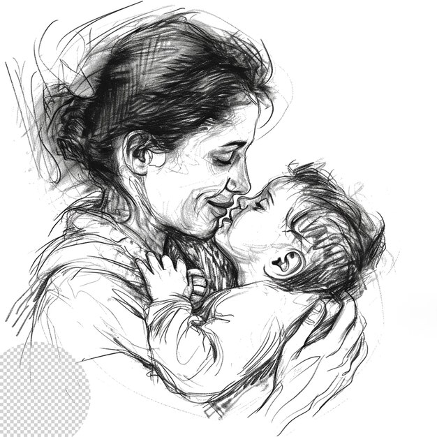 Mothers day scribble sketch