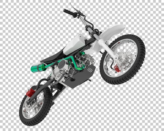 Motocross bike on transparent background 3d rendering illustration