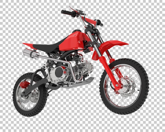 Motocross bike on transparent background 3d rendering illustration