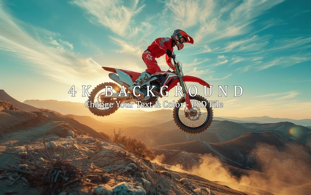 Motocross Rider Leaping Over a Hill