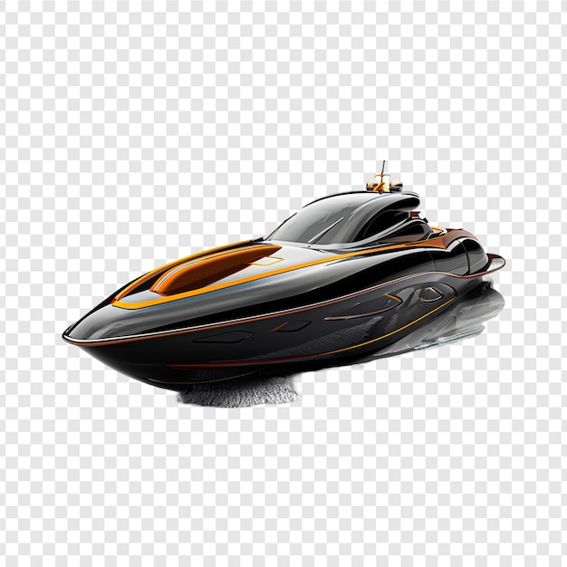 PSD motor boat isolated on transparent background