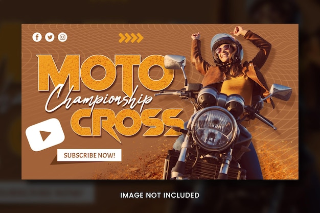 PSD motorcycle banner youtube thumbnail