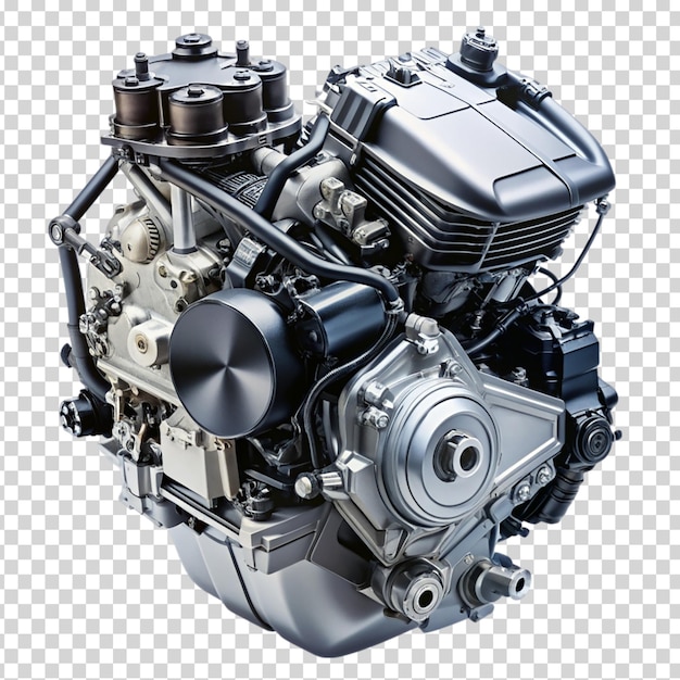 PSD motorcycle engine with a heart in the middle on transparent background