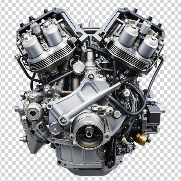 Motorcycle engine with a heart in the middle on transparent background