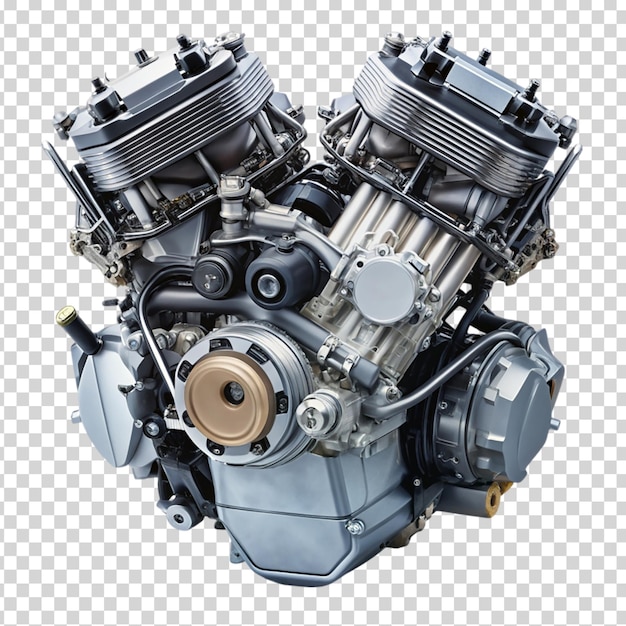 Motorcycle engine with a heart in the middle on transparent background