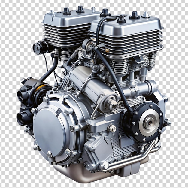 Motorcycle engine with a heart in the middle on transparent background