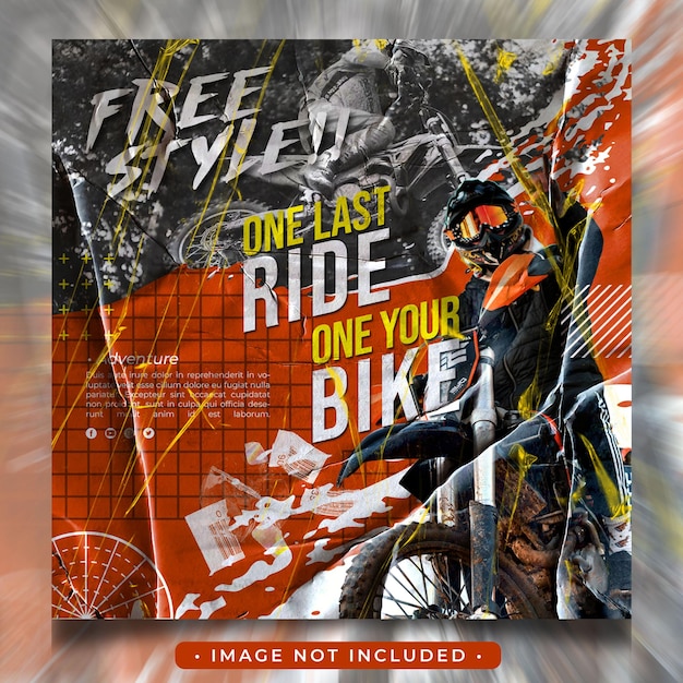 motorcycle freestyle social media post and flyer square