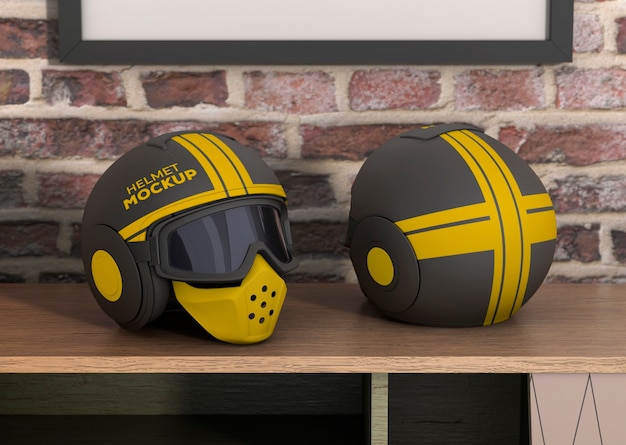 PSD motorcycle helmet mockup design