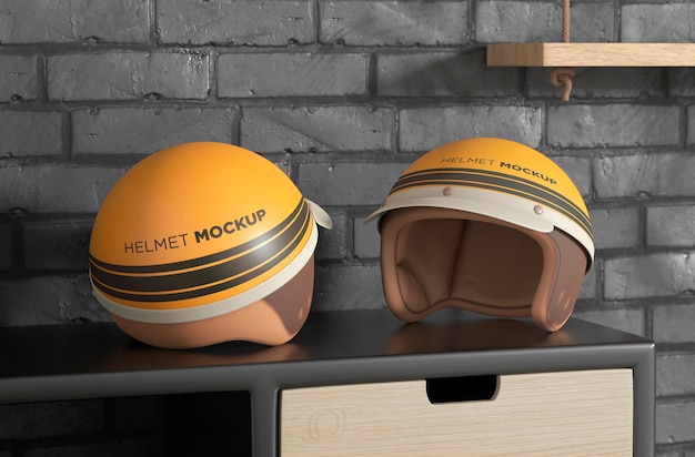 PSD motorcycle helmet mockup design