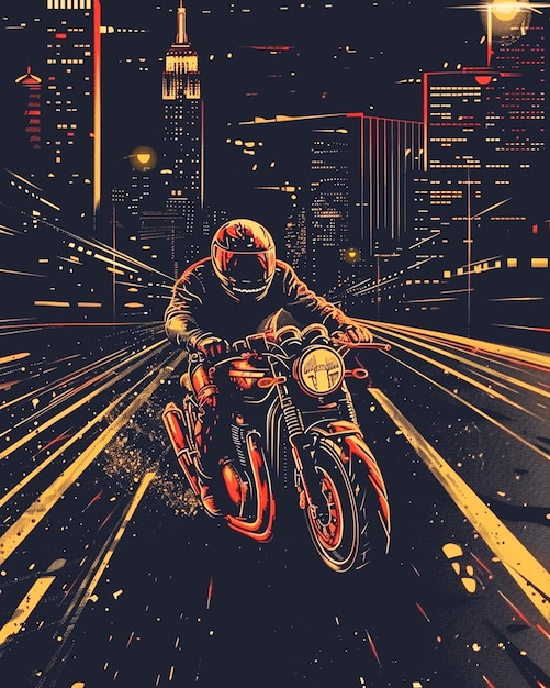 motorcycle illustration poster design template