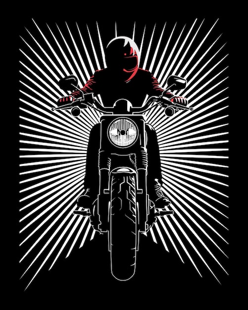 motorcycle illustration t shirt design template