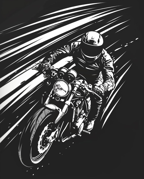 motorcycle illustration t shirt design