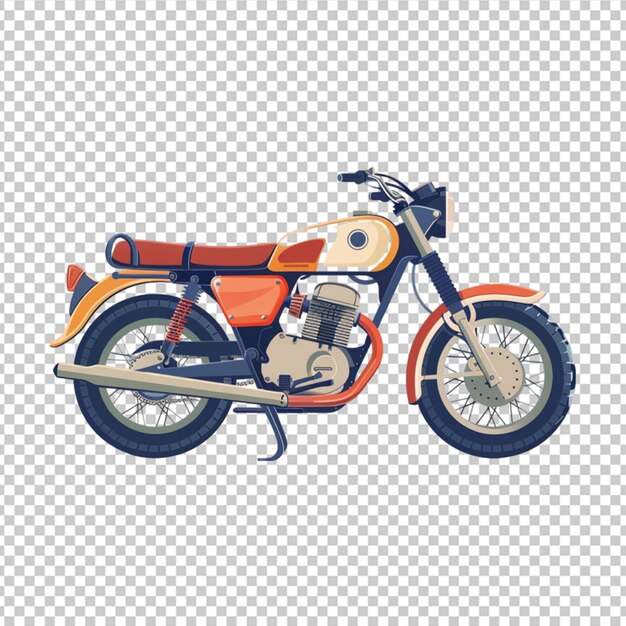 PSD motorcycle semi flat color raster object on white background