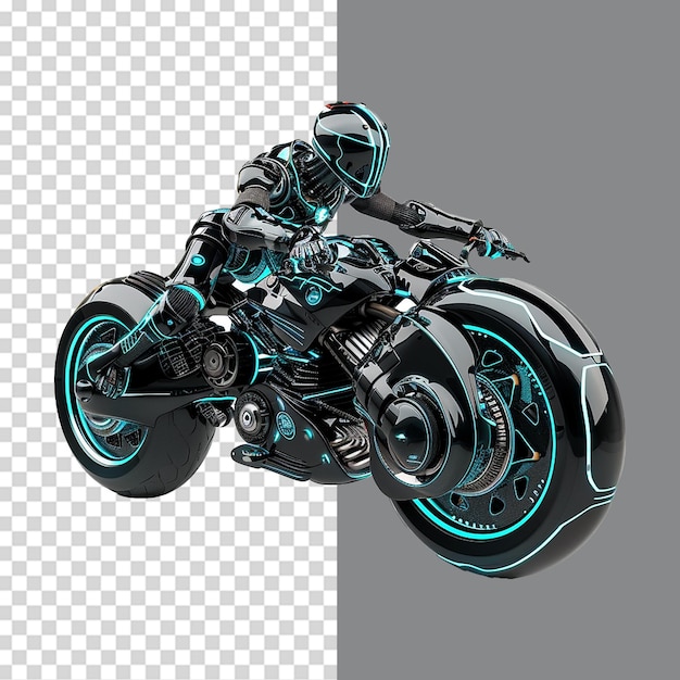 PSD a motorcycle with a blue and green body is shown on a white background