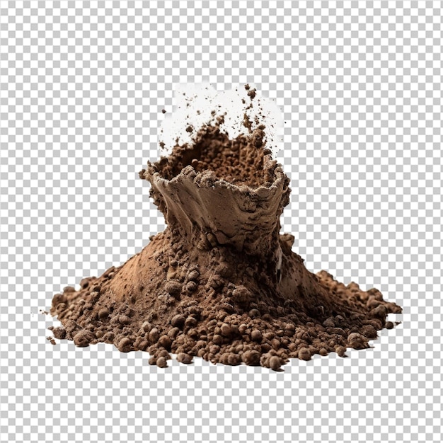 a mound of dirt is shown with a small mound of dirt