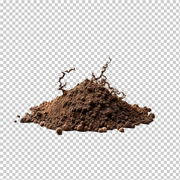 a mound of dirt is on a white background