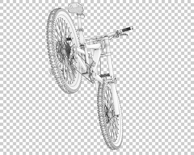 Mountain bike isolated on transparent background 3d rendering illustration