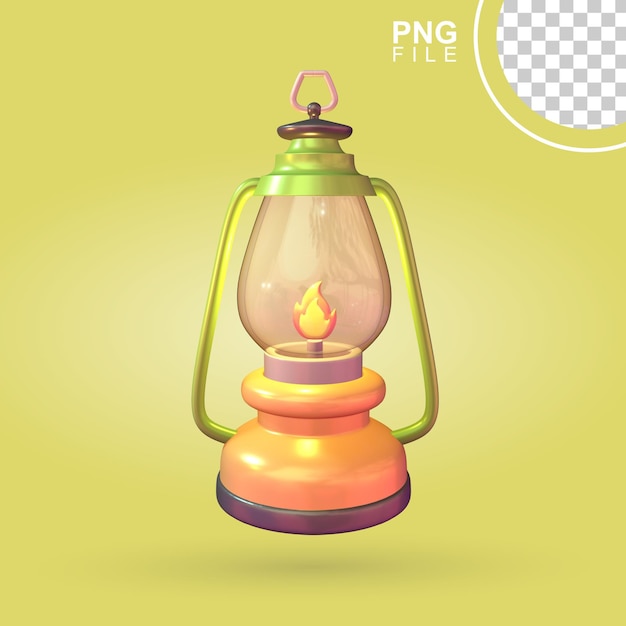 Mountain Camping Lantern 3D Icon Illustration of a Camping Lantern