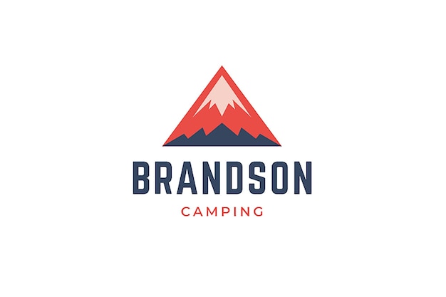 PSD mountain cliff logo design template camping hiking climbing exploration expedition