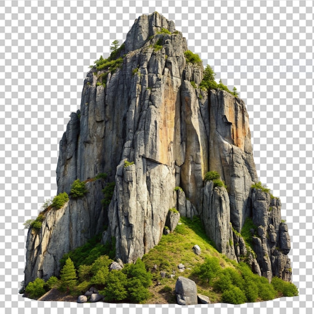 mountain cliff on transparent background