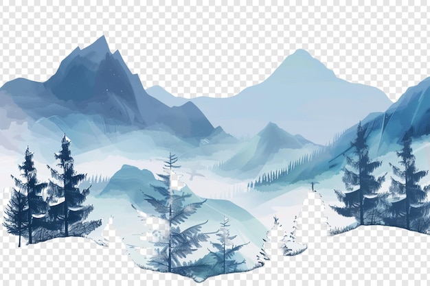 PSD mountain isolated on transparent background