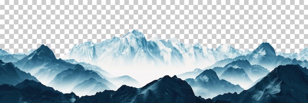 Mountain landscape on a transparent background