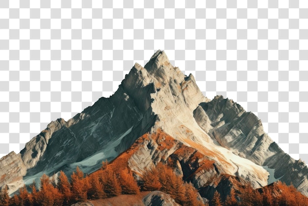 Mountain peak with autumn trees