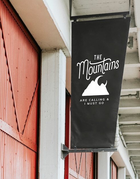 PSD the mountains are calling and i must go poster mockup