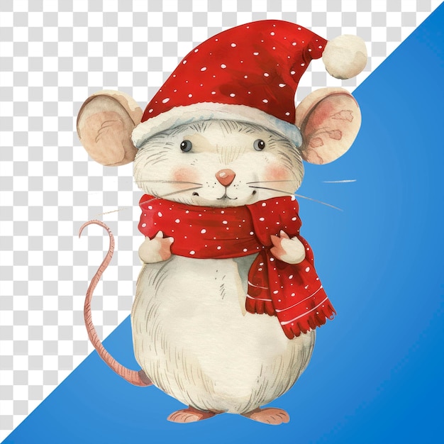 PSD mouse character outdoors clothing snowman