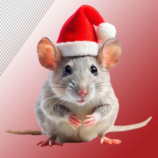 PSD mouse christmas isolated on transparent background