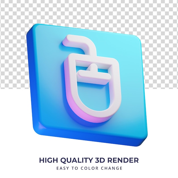 Mouse icon high quality 3d rendering isolated concept