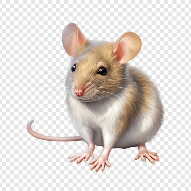 PSD a mouse is sitting on a white background