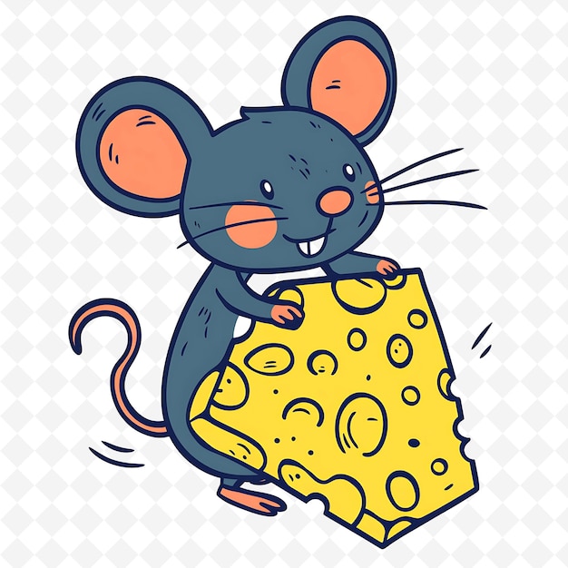 a mouse with a piece of cheese that says mouse