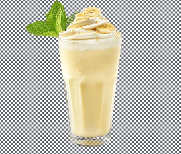 Mouth Watering Banana smoothie isolated on transparent background