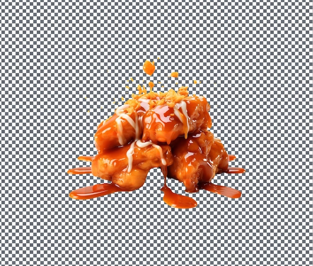 PSD mouth watering bang bang chicken isolated on transparent background