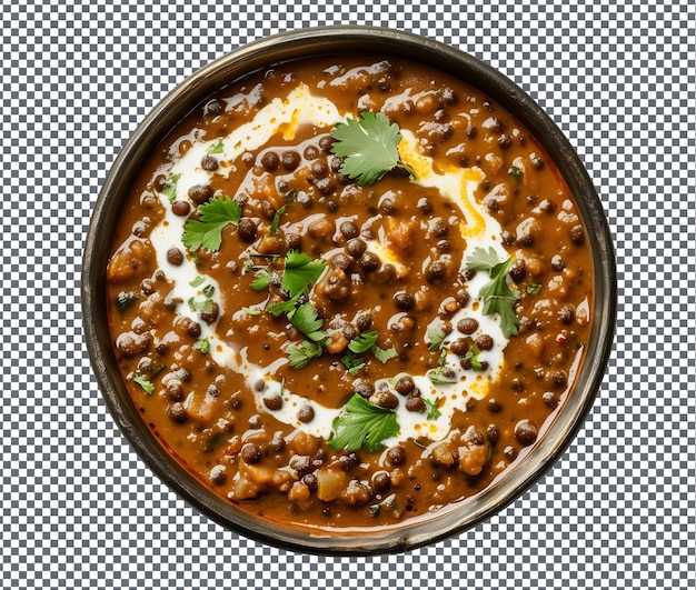 PSD mouth watering dal makhani isolated on transparent background