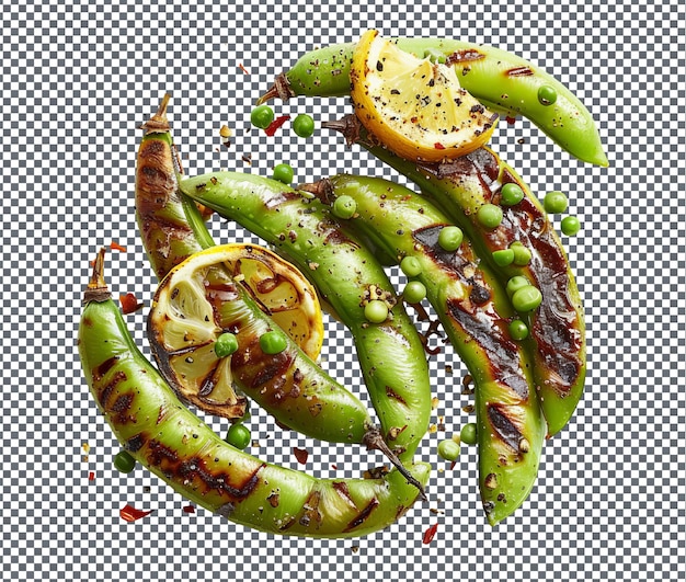 Mouth Watering Grilled Fava Beans isolated on transparent background