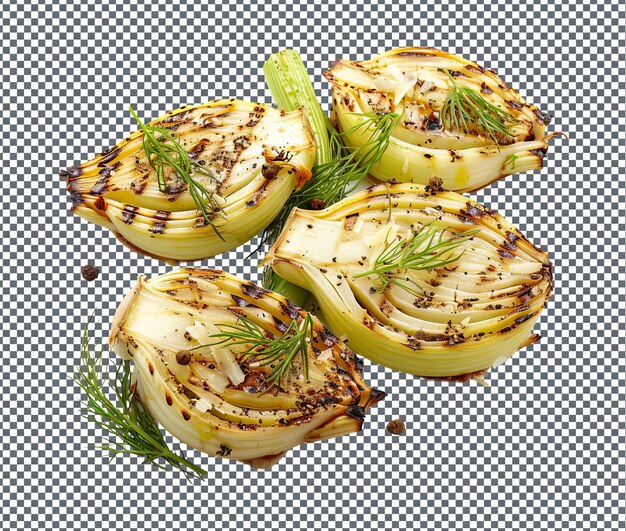 Mouth Watering Grilled Fennel with Parmesan isolated on transparent background