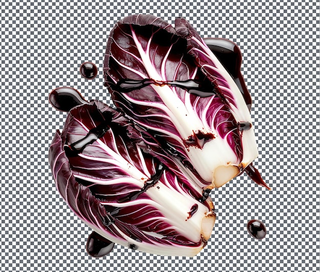 Mouth Watering Grilled Radicchio with Balsamic Glaze isolated on transparent background