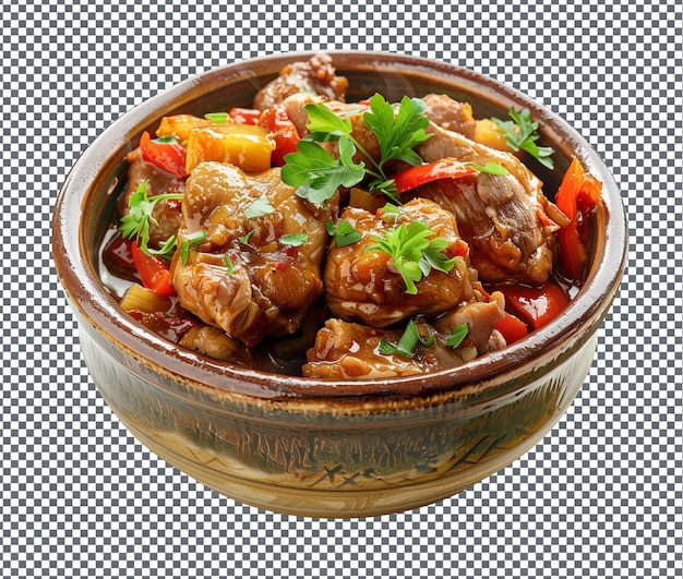 Mouth waterwring Chicken Yassa isolated on transparent background